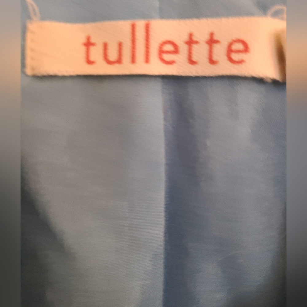 Tulette Dress Coat Tweed Blue And Cream Girls Size M - Picture 7 of 10